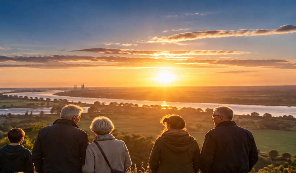 Sonnenuntergang über einer Landschaft